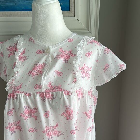 Vintage Pink Floral Short Nightgown Large - Picture 4 of 10